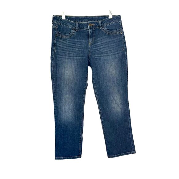 Simply Vera Vera Wang | Denim Blue Jeans Pants Straight Cropped Short 12 - Picture 1 of 13